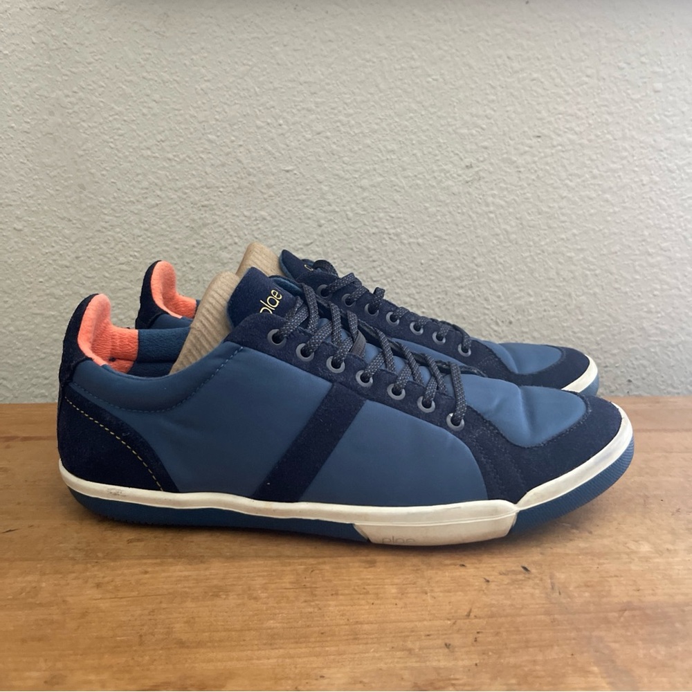 Plae Prospect Sneaker Blue Leather Sneakers Lace Tie Unisex Sz 10.5M 9W